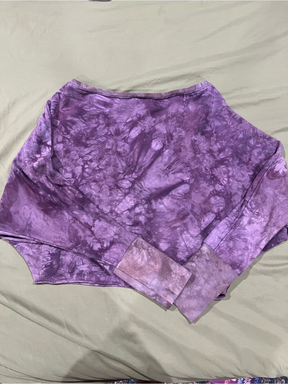 Purple Tie-Dye Women's Crop Sweatshirt